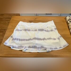 Lululemon Pace Rival White Skirt with Gray and Lavender Tie Dye